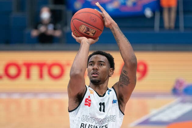 Syntainics MBC - Niners Chemnitz, Basketball, Bundesliga, Maenner, 2020 2021, 26. Spieltag, 05.04.2021, Isiaha Mike (Chemnitz, 11). Syntainics MBC - Niners Chemnitz, Basketball, Bundesliga, Maenner, 2020 2021, 26. Spieltag, 05.04.2021, Weissenfels