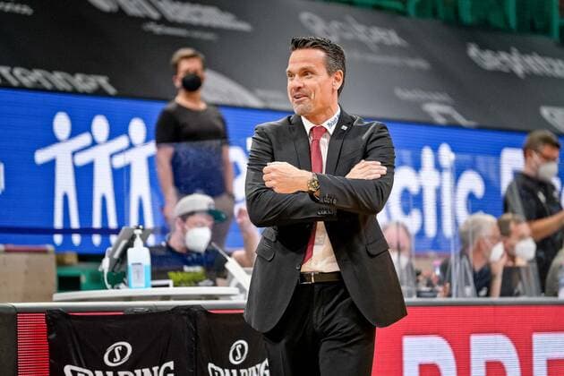 Raoul Korner, Trainer (medi bayreuth), medi Bayreuth vs. ratiopharm Ulm, Basketball, Bundesliga, easycredit BBL, Hauptrunde, Spieltag 28, Saison 2020 21, 13.04.2021, medi Bayreuth vs. ratiopharm Ulm, Basketball, Bundesliga, easycredit BBL, Hauptrunde, Spieltag 28, Saison 2020 21, 13.04.2021 Bayreuth Copyright: xEibner-Pressefotox EP_EER