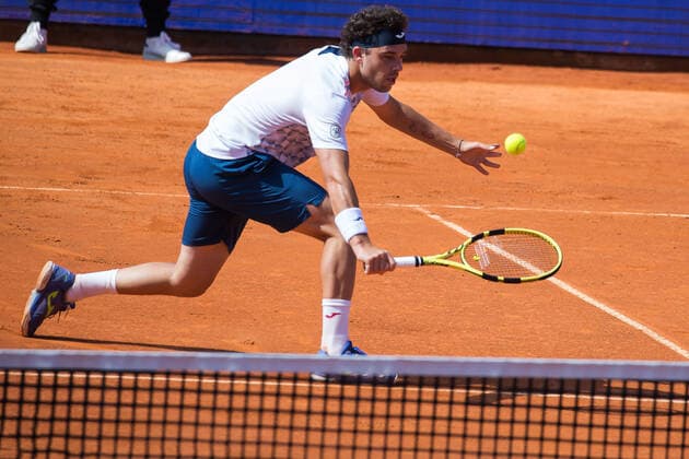 May 25, 2021, Parma, Italy: Parma, Italy, Tennis Club Parma, May 25, 2021, Marco CECCHINATO of the Italy.... during ATP, Tennis Herren 250 Emilia-Romagna Open 2021 - Tennis Internationals Tennis Internationals - ATP 250 Emilia-Romagna Open 2021, parma, Italy - ZUMAl164 20210525_zsa_l164_001 Copyright: xValerioxOrigox
