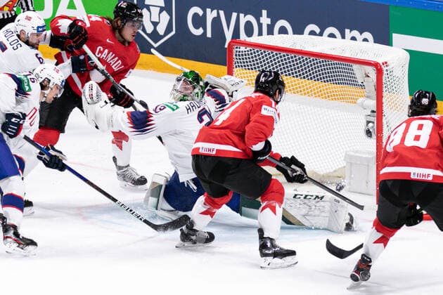 May 26, 2021, Riga, Latvia: Riga, Latvia, Arena Riga, May 26, 2021, Comtois (Canada) ..Henrique (Canada) .. during World Championship, WM, Weltmeisterschaft 2021 - Canada vs Norway - Ice hockey, Eishockey Ice Hockey - World Championship 2021 - Canada vs Norway, riga, Latvia - ZUMAl164 20210526_zsa_l164_103 Copyright: xAndreaxRex