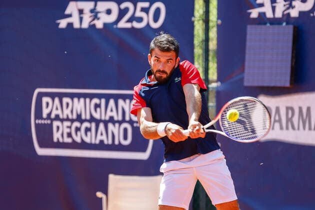 May 27, 2021, Parma, Italy: Parma, Italy, Montechiarugolo, May 27, 2021, Romain Arneodo during double tennis match ATP, Tennis Herren 250 during ATP 250 Emilia Romagna Open 2021 - Tennis Internationals Tennis Internationals - ATP 250 Emilia Romagna Open 2021, parma, Italy - ZUMAl164 20210527_zsa_l164_007 Copyright: xRobertaxCorradinx
