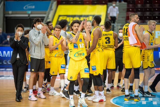 Jonah Radebaugh (MHP Riesen Ludwigsburg, 12), MHP Riesen Ludwigsburg vs. FC Bayern Basketball, Basketball, Bundesliga, Playoffs, Halbfinale, Spiel 1, easycredit BBL, 29.05.2021, MHP Riesen Ludwigsburg vs. FC Bayern Basketball, Basketball, Bundesliga, Playoffs, Halbfinale, Spiel 1, easycredit BBL, 29.05.2021 Ludwigsburg Copyright: xEibner-Pressefoto SaschaxWaltherx EP_EER
