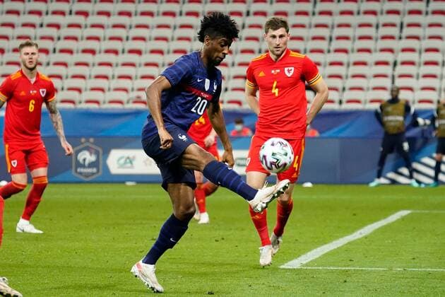 Mandatory Credit: Photo by Dave Winter BPI Shutterstock (12001941ii) Kingsley Coman of France France v Wales, International Friendly, Länderspiel, Nationalmannschaft Football, Allianz Riviera, Nice, France - 02 June 2021 EDITORIAL USE ONLY No use with unauthorised audio, video, data, fixture lists, club league logos or live services. Online in-match use limited to 120 images, no video emulation. No use in betting, games or single club league player publications. France v Wales, International Friendly, Football, Allianz Riviera, Nice, France - 02 June 2021 EDITORIAL USE ONLY No use with unauthorised audio, video, data, fixture lists, club league logos or live services. Online in-match use limited to 120 images, no video emulation. No use in betting, games or single club league player publications. Copyright: xDavexWinter BPI Shutterstockx 12001941ii