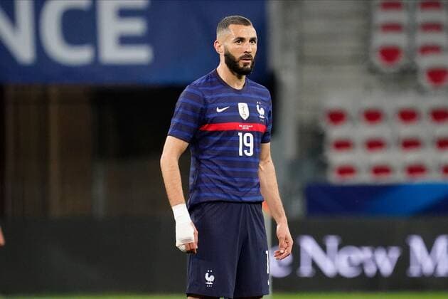 Mandatory Credit: Photo by Dave Winter BPI Shutterstock (12001941lm) Karim Benzema of France France v Wales, International Friendly, Länderspiel, Nationalmannschaft Football, Allianz Riviera, Nice, France - 02 June 2021 EDITORIAL USE ONLY No use with unauthorised audio, video, data, fixture lists, club league logos or live services. Online in-match use limited to 120 images, no video emulation. No use in betting, games or single club league player publications. France v Wales, International Friendly, Football, Allianz Riviera, Nice, France - 02 June 2021 EDITORIAL USE ONLY No use with unauthorised audio, video, data, fixture lists, club league logos or live services. Online in-match use limited to 120 images, no video emulation. No use in betting, games or single club league player publications. Copyright: xDavexWinter BPI Shutterstockx 12001941lm