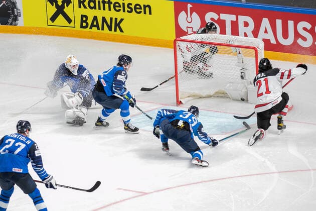 Eishockey, WM, Finale, Kanada ist Weltmeister June 6, 2021, Riga, Latvia: Riga, Latvia, Arena Riga, June 06, 2021, GAME WINNING GOAL BY Paul (CAN) during World Championship, WM, Weltmeisterschaft 2021 - Gold Medal - Finland vs Canada - Ice hockey, Eishockey Ice Hockey - World Championship 2021 - Gold Medal - Finland vs Canada, riga, Latvia - ZUMAl164 20210606_zsa_l164_072 Copyright: xAndreaxRex