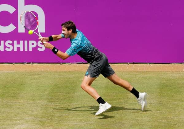 Mandatory Credit: Photo by Ella Ling BPI Shutterstock (12084430z) Cameron Norrie of Great Britain in action Cinch Championships, Day Three, Tennis, Queens Club, London, UK - 16 June 2021 EDITORIAL USE ONLY No use with unauthorised audio, video, data, fixture lists, club league logos or live services. Online in-match use limited to 120 images, no video emulation. No use in betting, games or single club league player publications. Cinch Championships, Day Three, Tennis, Queens Club, London, UK - 16 June 2021 EDITORIAL USE ONLY No use with unauthorised audio, video, data, fixture lists, club league logos or live services. Online in-match use limited to 120 images, no video emulation. No use in betting, games or single club league player publications. Copyright: xEllaxLing BPI Shutterstockx 12084430z