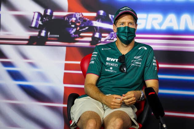 VETTEL Sebastian (ger), Aston Martin F1 AMR21, action, press conference, PK, Pressekonferenz during the Formula 1 Emirates Grand Prix de France 2021, 7th round of the 2021 FIA Formula One World Championship, WM, Weltmeisterschaft from June 18 to 20, 2021 on the Circuit Paul Ricard, in Le Castellet, France FORMULE 1 : Grand Prix de France - Circuit Paul-Ricard - 17 06 2021 DPPI PANORAMIC AV6_9658