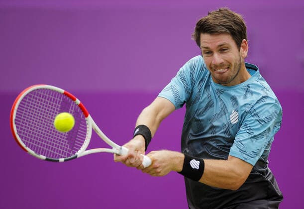 Mandatory Credit: Photo by Ella Ling BPI Shutterstock (12115524h) Cameron Norrie of Great Britain in action Cinch Championships, Day Seven, Tennis, Queens Club, London, UK - 20 June 2021 EDITORIAL USE ONLY No use with unauthorised audio, video, data, fixture lists, club league logos or live services. Online in-match use limited to 120 images, no video emulation. No use in betting, games or single club league player publications. Cinch Championships, Day Seven, Tennis, Queens Club, London, UK - 20 June 2021 EDITORIAL USE ONLY No use with unauthorised audio, video, data, fixture lists, club league logos or live services. Online in-match use limited to 120 images, no video emulation. No use in betting, games or single club league player publications. Copyright: xEllaxLing BPI Shutterstockx 12115524h