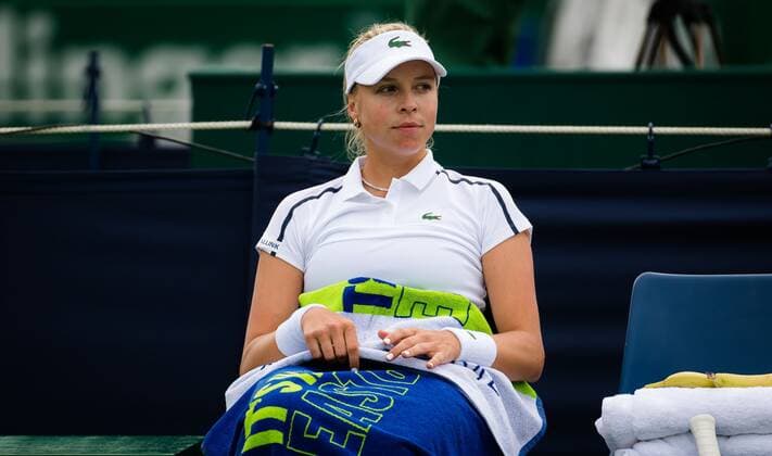 Mandatory Credit: Photo by Rob Prange Shutterstock (12163992cf) Anett Kontaveit of Estonia in action during the first round at the 2021 Viking International WTA, Tennis Damen 500 tennis tournament Viking International Championships, Day Four, Tennis, Eastbourne, East Sussex, UK - 22 June 2021 EDITORIAL USE ONLY No use with unauthorised audio, video, data, fixture lists, club league logos or live services. Online in-match use limited to 120 images, no video emulation. No use in betting, games or single club league player publications. Viking International Championships, Day Four, Tennis, Eastbourne, East Sussex, UK - 22 June 2021 EDITORIAL USE ONLY No use with unauthorised audio, video, data, fixture lists, club league logos or live services. Online in-match use limited to 120 images, no video emulation. No use in betting, games or single club league player publications. Copyright: xRobxPrange Shutterstockx 12163992cf