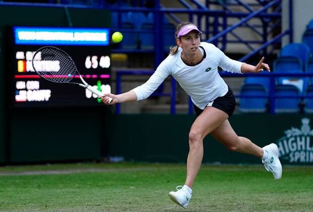 Mandatory Credit: Photo by Dave Shopland BPI Shutterstock (12163770dq) Belgium s Elise Mertens Viking International Championships, Day Four, Tennis, Eastbourne, East Sussex, UK - 22 June 2021 EDITORIAL USE ONLY No use with unauthorised audio, video, data, fixture lists, club league logos or live services. Online in-match use limited to 120 images, no video emulation. No use in betting, games or single club league player publications. Viking International Championships, Day Four, Tennis, Eastbourne, East Sussex, UK - 22 June 2021 EDITORIAL USE ONLY No use with unauthorised audio, video, data, fixture lists, club league logos or live services. Online in-match use limited to 120 images, no video emulation. No use in betting, games or single club league player publications. Copyright: xDavexShopland BPI Shutterstockx 12163770dq