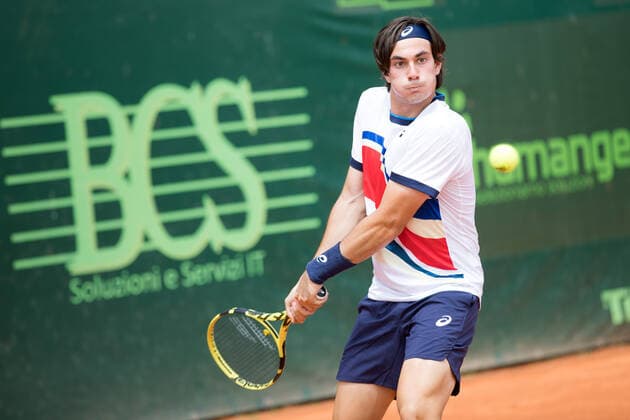 June 24, 2021, Milan, Italy: Milan, Italy, Aspria Harbour Club, June 24, 2021, ZEPPIERI Giulio Italian player .. during ATP, Tennis Herren Challenger Milano 2021 - Tennis Internationals Tennis Internationals - ATP Challenger Milano 2021, milan, Italy - ZUMAl164 20210624_zsa_l164_014 Copyright: xValerioxOrigox