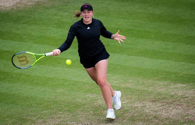 Mandatory Credit: Photo by Rob Prange Shutterstock (12168976ab) Jelena Ostapenko of Latvia in action during the final of the 2021 Viking International WTA, Tennis Damen 500 tennis tournament Viking International Championships, Day Eight, Tennis, Eastbourne, East Sussex, UK - 26 June 2021 Viking International Championships, Day Eight, Tennis, Eastbourne, East Sussex, UK - 26 June 2021 Copyright: xRobxPrange Shutterstockx 12168976ab