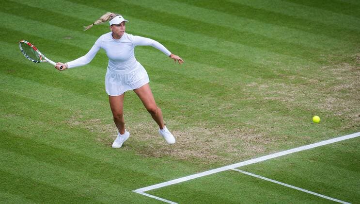 Mandatory Credit: Photo by Rob Prange Shutterstock (12168976w) Anett Kontaveit of Estonia in action during the final of the 2021 Viking International WTA, Tennis Damen 500 tennis tournament Viking International Championships, Day Eight, Tennis, Eastbourne, East Sussex, UK - 26 June 2021 Viking International Championships, Day Eight, Tennis, Eastbourne, East Sussex, UK - 26 June 2021 Copyright: xRobxPrange Shutterstockx 12168976w