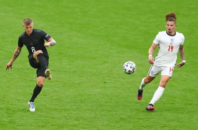 Mandatory Credit: Photo by Kieran McManus BPI Shutterstock (12173673hi) Toni Kroos of Germany England v Germany, UEFA European Championship, EM, Europameisterschaft 2020, Round of 16, International Football, Wembley Stadium, London, UK - 29 June 2021 England v Germany, UEFA European Championship 2020, Round of 16, International Football, Wembley Stadium, London, UK - 29 June 2021 Copyright: xKieranxMcManus BPI Shutterstockx 12173673hi