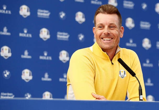 Mandatory Credit: Photo by James Marsh BPI Shutterstock (9897041n) Henrik Stenson of Europe smiles during a press conference, PK, Pressekonferenz Ryder Cup 2018, Thursday Previews, Golf, Le Golf National, Paris, France - 27 Sep 2018 Ryder Cup 2018, Thursday Previews, Golf, Le Golf National, Paris, France - 27 Sep 2018 Copyright: xJamesxMarsh BPI Shutterstockx 9897041n