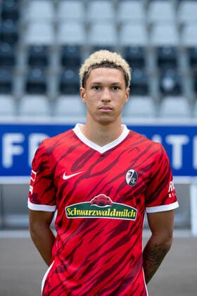 Nishan Burkart (SC Freiburg, 45), GER, SC Freiburg, 29.07.2021, Media Day Fussball Bundesliga, Spielzeit 2021 2022 DFL REGULATIONS PROHIBIT ANY USE OF PHOTOGRAPHS AS IMAGE SEQUENCES AND OR uerthQUASI-VIDEO GER, SC Freiburg, 29.07.2021, Media Day Fussball Bundesliga, Spielzeit 2021 2022 Freiburg Copyright: xEibnerxPressefotox EP_EER
