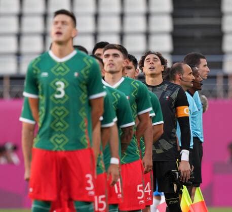 Mandatory Credit: Photo by Masatoshi Okauchi Shutterstock (12245202ae) Mexico team Mexico v Brazil, international football, Men s semi-final, Tokyo Olympic Games, Olympische Spiele, Olympia, OS 2020, Sibaraki Kashima Stadium, Japan - 03 Aug 2021 Mexico v Brazil, international football, Men s semi-final, Tokyo Olympic Games 2020, Sibaraki Kashima Stadium, Japan - 03 Aug 2021 Copyright: xMasatoshixOkauchi Shutterstockx 12245202ae