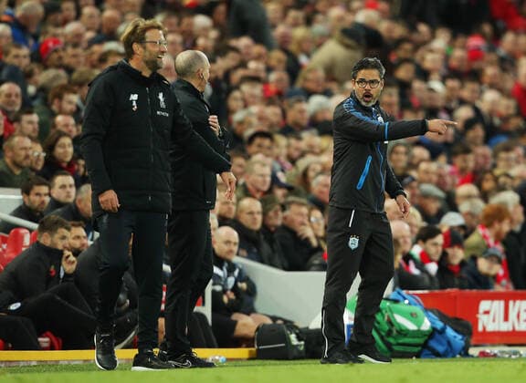 Mandatory Credit: Photo by Matt McNulty Jmp Shutterstock (9178005an) An angry Huddersfield Town manager David Wagner has words with Liverpool manager Jurgen Klopp on the touchline Liverpool v Huddersfield Town, UK - 28 Oct 2017 EDITORIAL USE ONLY No use with unauthorised audio, video, data, fixture lists (outside the EU), club league logos or live services. Online in-match use limited to 45 images (+15 in extra time). No use to emulate moving images. No use in betting, games or single club league player publications services. Liverpool v Huddersfield Town, UK - 28 Oct 2017 EDITORIAL USE ONLY No use with unauthorised audio, video, data, fixture lists (outside the EU), club league logos or live services. Online in-match use limited to 45 images (+15 in extra time). No use to emulate moving images. No use in betting, games or Copyright: xMattxMcNulty Jmp Shutterstockx 9178005an