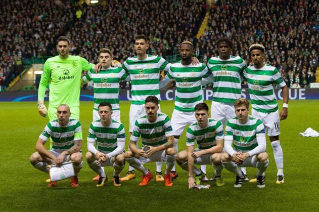 Mandatory Credit: Photo by Stuart Wallace Shutterstock (9184676ah) Celtic team photo before kick-off Celtic v Bayern Munich, UEFA Champions League, Group B, Celtic Park, Glasgow, UK - 31 October 2017 Celtic v Bayern Munich, UEFA Champions League, Group B, Celtic Park, Glasgow, UK - 31 October 2017 Copyright: xStuartxWallace Shutterstockx 9184676ah