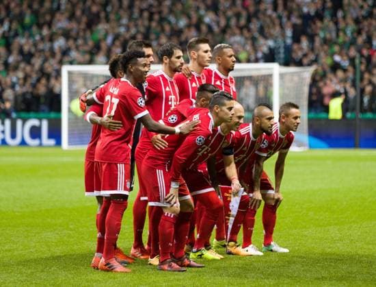 Mandatory Credit: Photo by Stuart Wallace Shutterstock (9184676ai) Bayern Munich team photo before kick-off Celtic v Bayern Munich, UEFA Champions League, Group B, Celtic Park, Glasgow, UK - 31 October 2017 Celtic v Bayern Munich, UEFA Champions League, Group B, Celtic Park, Glasgow, UK - 31 October 2017 Copyright: xStuartxWallace Shutterstockx 9184676ai