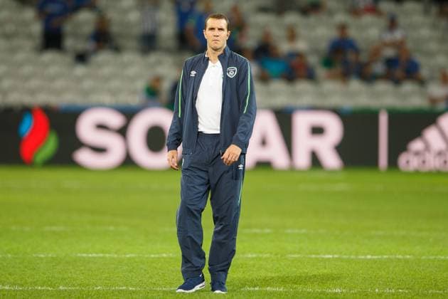 Mandatory Credit: Photo by Ben Queenborough BPI Shutterstock (5735858f) John O?Shea of Republic of Ireland walks out onto the pitch before the UEFA EURO, EM, Europameisterschaft,Fussball 2016 Group E match between Italy and the Republic of Ireland played at The Pierre-Mauroy Stadium, Lille, France on June 22nd 2016 Football - UEFA European Championships 2016 Group Stage Group E Italy v Ireland Stade Pierre Mauroy, Villeneuve-d Ascq, France - 22 Jun 2016 EDITORIAL USE ONLY No use with unauthorised audio, video, data, fixture lists, club league logos or live services. Online in-match use limited to 75 images, no video emulation. No use in betting, games or single club league player publications. Football - UEFA European Championships 2016 Group Stage Group E Italy v Ireland Stade Pierre Mauroy, Villeneuve-d Ascq, France - 22 Jun 2016 EDITORIAL USE ONLY No use with unauthorised audio, video, data, fixture lists, club league logos or live services. Online in-match use limited to 75 images, no video emulation. No use in betting, games or single club league player publications. Copyright: xBenxQueenborough BPI Shutterstockx 5735858f
