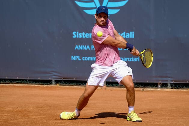August 17, 2021, Verona, Italy: Verona, Italy, ATV Tennis Club Verona, August 17, 2021, Nicolas Mejia (Colombia) during ATP80 Challenger - Verona - Tuesday - Tennis Internationals Tennis Internationals - ATP80 Challenger - Verona - Tuesday, Verona, Italy - ZUMAl164 20210817_zsa_l164_020 Copyright: xRobertoxTommasinix