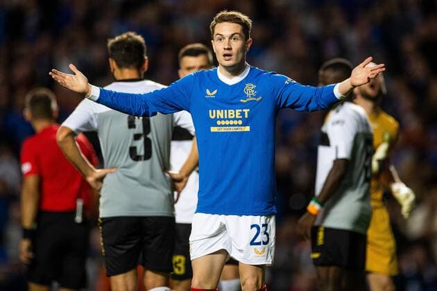 Mandatory Credit: Photo by Kirk O Rourke Rangers FC Shutterstock (12337251av) Scott Wright of Rangers appeals after he was brought down inside the penalty area during the Europa League qualifying match at Ibrox Stadium, Glasgow. Rangers v Alashkert, UEFA Europa League Qualifying Play-off, Ibrox Staiudm, Glasgow, Scotland, UK - 19 Aug 2021 Rangers v Alashkert, UEFA Europa League Qualifying Play-off, Ibrox Staiudm, Glasgow, Scotland, UK - 19 Aug 2021 Copyright: xKirkxO Rourke RangersxFC Shutterstockx 12337251av