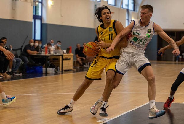Erol Ersek (Tigers Tuebingen, 11)¨¨Tigers Tübingen vs. EPG Baskets Koblenz, 2. Basketball, Bundesliga, Pro A, Barmer 2 Basketball, Testspiel, Spielzeit 2021 2022, 26.08.2021, ¨¨ Tigers Tübingen - EPG Baskets Koblenz, 2. Basketball, 2. Bundesliga, Barmer 2 Basketball, Testspiel, Spielzeit 2021 2022, 26.08.2021 Tuebingen Copyright: xDennisxDuddek xEibnerxPressefotox EP_DDK