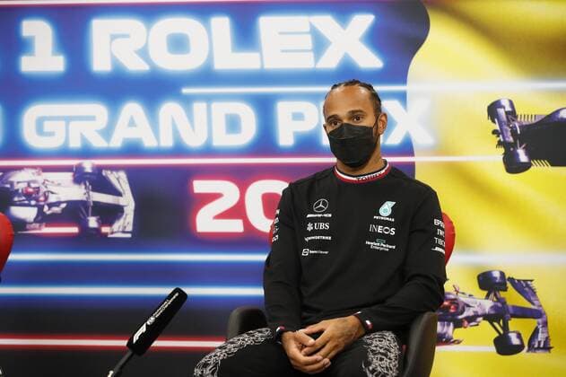 HAMILTON Lewis (gbr), Mercedes AMG F1 GP W12 E Performance, portrait press conference, PK, Pressekonferenz after race during the Formula 1 Belgium Grand Prix, 12th round of the 2021 FIA Formula One World Championship, WM, Weltmeisterschaft from August 27 to 29, 2021 on the Circuit de Spa-Francorchamps, in Stavelot, near Liege, Belgium - FORMULE 1 : Grand prix de belgique - 29 08 2021 DPPI PANORAMIC _V2_6245