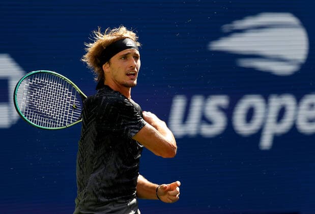 Mandatory Credit: Photo by Shutterstock (12429634bz) Alexander Zverev of Germany in action US Open Championships 2021, Day Ten, USTA National Tennis Center, Flushing Meadows, New York, USA - 08 Sep 2021 US Open Championships 2021, Day Ten, USTA National Tennis Center, Flushing Meadows, New York, USA - 08 Sep 2021 Copyright: xShutterstockx 12429634bz