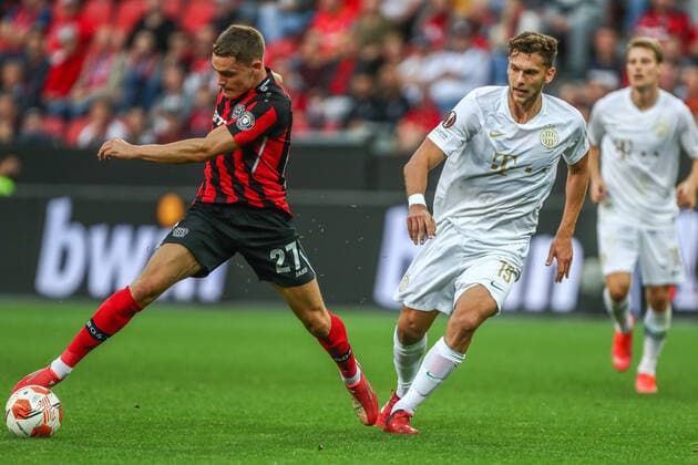Florian Richard Wirtz (Bayer 04 Leverkusen, 27) am Ball, in Aktion, GER, Bayer 04 Leverkusen vs. Ferencvaros Budapest Ferencvarosi Torna Club, UEFA Europa League Gruppe G, Gruppenphase, Spielzeit 2021 2022, 16.09.2021, , DFB DFL regulations prohibit any use of photographs as image sequences and or quasi-video., GER, Bayer 04 Leverkusen vs. Ferencvaros Budapest Ferencvarosi Torna Club, UEFA Europa League Gruppe G, Gruppenphase, Spielzeit 2021 2022, 16.09.2021 Leverkusen Copyright: xEibner-Pressefoto GabrielxBoiax EP_GBA