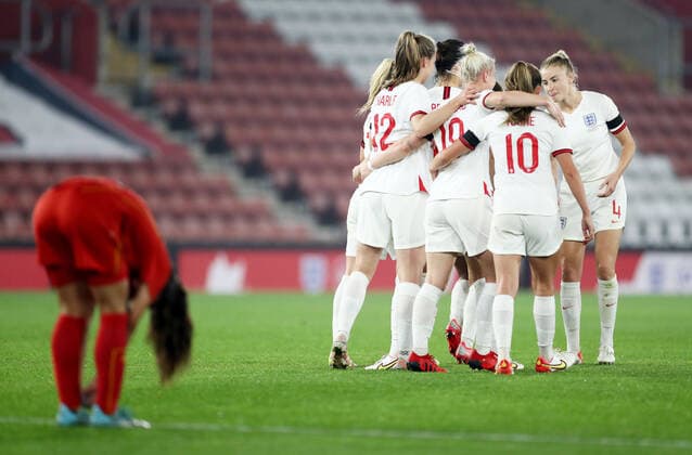 Mandatory Credit: Photo by James Marsh Shutterstock (12448509bh) Beth Mead of England celebrates scoring her sides eighth goal. England Women v North Macedonia Women, FIFA Women s World Cup 2023 Qualifying, Group D, Football, St Mary s Stadium, Southampton, UK - 17 Sep 2021 EDITORIAL USE ONLY No use with unauthorised audio, video, data, fixture lists, club league logos or live services. Online in-match use limited to 120 images, no video emulation. No use in betting, games or single club league player publications. England Women v North Macedonia Women, FIFA Women s World Cup 2023 Qualifying, Group D, Football, St Mary s Stadium, Southampton, UK - 17 Sep 2021 EDITORIAL USE ONLY No use with unauthorised audio, video, data, fixture lists, club league logos or live services. Online in-match use limited to 120 images, no video emulation. No use in betting, games or single club league player publications. Copyright: xJamesxMarsh Shutterstockx 12448509bh