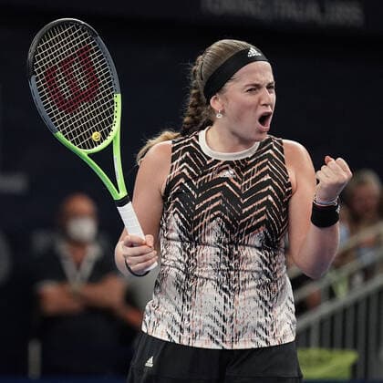 Tennis WTA, Tennis Damen Turnier Luxemburg BGLBNPParibas Open 2021, 19.09.2021, Tennis WTA Turnier Luxemburg, BGLBNPParibas Open 2021, BGL BNP Paribas Open, 2021, Luxemburg, Kockelscheuer, CK Sportcenter, Finale, Einzel, Finale Dameneinzel vl: Jelena Ostapenko (Lettland, Latvia, LAT) zeigt Emotionen, Jubel, jubelt, freut sich