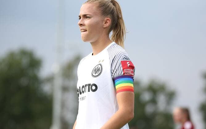 26.09.2021, xcex, GER, Nuernberg, Frauenfussball, 1. Bundesliga, DFB Pokal, Runde 2, Saison 2021 2022, 1. FC Nuernberg - Eintracht Frankfurt Frauen (SGE), Laura Freigang (SGE) DFL regulations prohibit any use of photographs as image sequences and or quasi-video