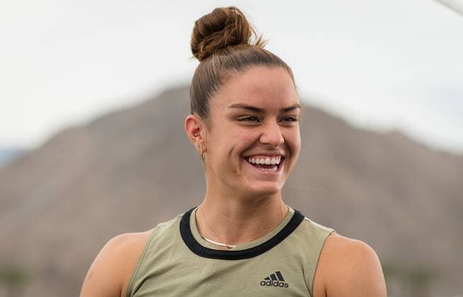 Mandatory Credit: Photo by Rob Prange Shutterstock (12524558au) Maria Sakkari of Greece talks to the media ahead of the 2021 BNP Paribas Open WTA, Tennis Damen 1000 tennis tournament BNP Paribas Open, Tennis, Day 1, Indian Wells Tennis Garden, California, USA - 06 Oct 2021 BNP Paribas Open, Tennis, Day 1, Indian Wells Tennis Garden, California, USA - 06 Oct 2021 Copyright: xRobxPrange Shutterstockx 12524558au