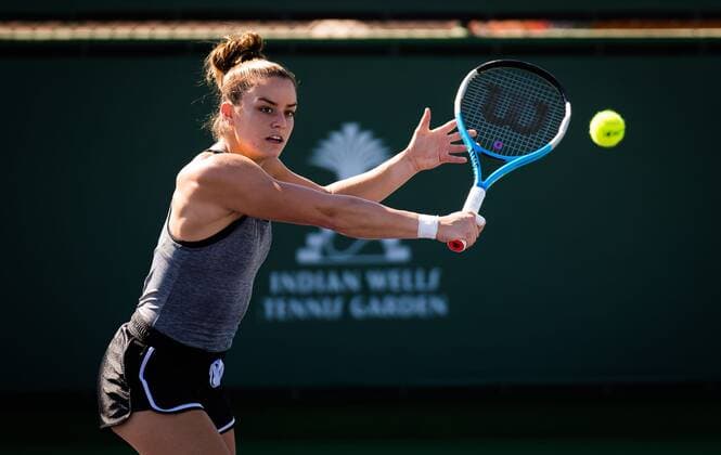 Mandatory Credit: Photo by Rob Prange Shutterstock (12524558ew) Maria Sakkari of Greece during practice ahead of the 2021 BNP Paribas Open WTA, Tennis Damen 1000 tennis tournament BNP Paribas Open, Tennis, Day 1, Indian Wells Tennis Garden, California, USA - 06 Oct 2021 BNP Paribas Open, Tennis, Day 1, Indian Wells Tennis Garden, California, USA - 06 Oct 2021 Copyright: xRobxPrange Shutterstockx 12524558ew