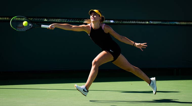 Mandatory Credit: Photo by Rob Prange Shutterstock (12524558es) Paula Badosa of Spain during practice ahead of the 2021 BNP Paribas Open WTA, Tennis Damen 1000 tennis tournament BNP Paribas Open, Tennis, Day 1, Indian Wells Tennis Garden, California, USA - 06 Oct 2021 BNP Paribas Open, Tennis, Day 1, Indian Wells Tennis Garden, California, USA - 06 Oct 2021 Copyright: xRobxPrange Shutterstockx 12524558es