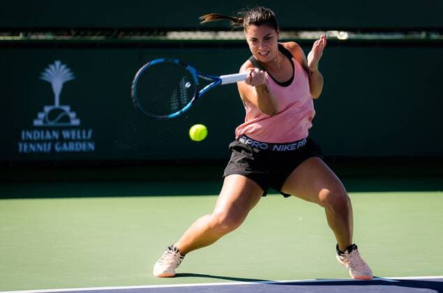 Mandatory Credit: Photo by Rob Prange Shutterstock (12524558em) Ana Konjuh of Croatia during practice ahead of the 2021 BNP Paribas Open WTA, Tennis Damen 1000 tennis tournament BNP Paribas Open, Tennis, Day 1, Indian Wells Tennis Garden, California, USA - 06 Oct 2021 BNP Paribas Open, Tennis, Day 1, Indian Wells Tennis Garden, California, USA - 06 Oct 2021 Copyright: xRobxPrange Shutterstockx 12524558em