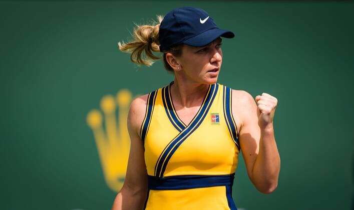 Mandatory Credit: Photo by Rob Prange Shutterstock (12524630m) Simona Halep of Romania in action during the second round of the 2021 BNP Paribas Open WTA, Tennis Damen 1000 tennis tournament BNP Paribas Open, Tennis, Day 3, Indian Wells Tennis Garden, California, USA - 08 Oct 2021 BNP Paribas Open, Tennis, Day 3, Indian Wells Tennis Garden, California, USA - 08 Oct 2021 Copyright: xRobxPrange Shutterstockx 12524630m