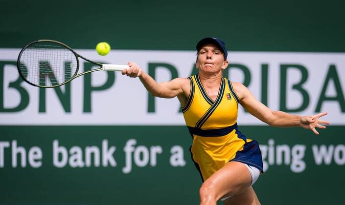 Mandatory Credit: Photo by Rob Prange Shutterstock (12524630k) Simona Halep of Romania in action during the second round of the 2021 BNP Paribas Open WTA, Tennis Damen 1000 tennis tournament BNP Paribas Open, Tennis, Day 3, Indian Wells Tennis Garden, California, USA - 08 Oct 2021 BNP Paribas Open, Tennis, Day 3, Indian Wells Tennis Garden, California, USA - 08 Oct 2021 Copyright: xRobxPrange Shutterstockx 12524630k