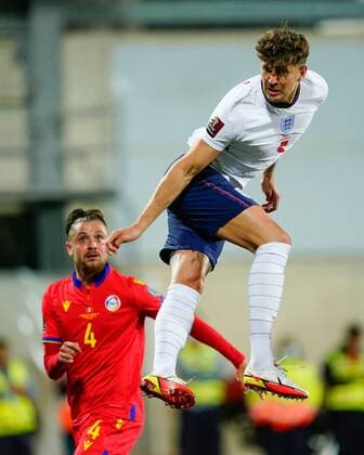 Mandatory Credit: Photo by Sergio Ruiz Pressinphoto Shutterstock (12531158an) John Stones of England Andorra v England, FIFA World Cup, WM, Weltmeisterschaft, Fussball 2022 Qualifier. Football, Comunal Stadium, Andorra, 9 Oct 2021 Editorial use only Andorra v England, FIFA World Cup 2022 Qualifier. Football, Comunal Stadium, Andorra, 9 Oct 2021 Editorial use only Copyright: xSergioxRuiz Pressinphoto Shutterstockx 12531158an