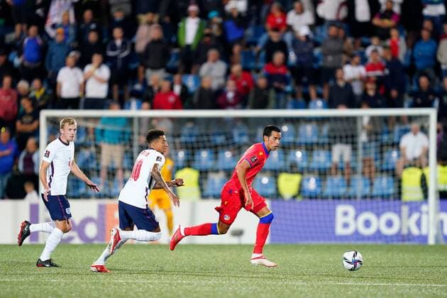 Mandatory Credit: Photo by Sergio Ruiz Pressinphoto Shutterstock (12531158ao) Jesse Lingard of England Andorra v England, FIFA World Cup, WM, Weltmeisterschaft, Fussball 2022 Qualifier. Football, Comunal Stadium, Andorra, 9 Oct 2021 Editorial use only Andorra v England, FIFA World Cup 2022 Qualifier. Football, Comunal Stadium, Andorra, 9 Oct 2021 Editorial use only Copyright: xSergioxRuiz Pressinphoto Shutterstockx 12531158ao