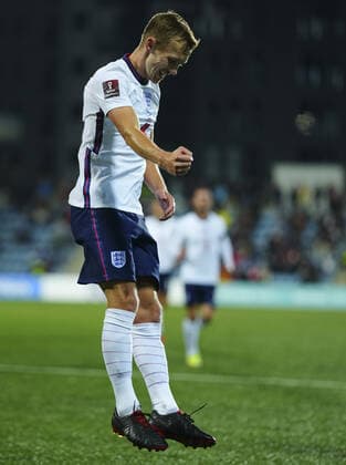 Mandatory Credit: Photo by Javier Garcia Shutterstock (12530028al) James Ward Prowse of England celebrates his goal 4-0 Andorra v England, FIFA World Cup, WM, Weltmeisterschaft, Fussball 2022 Qualifying, Group I, Football, Estadi Nacional, Andorra la Vella, Andorra - 09 Oct 2021 EDITORIAL USE ONLY No use with unauthorised audio, video, data, fixture lists, club league logos or live services. Online in-match use limited to 120 images, no video emulation. No use in betting, games or single club league player publications. Andorra v England, FIFA World Cup 2022 Qualifying, Group I, Football, Estadi Nacional, Andorra la Vella, Andorra - 09 Oct 2021 EDITORIAL USE ONLY No use with unauthorised audio, video, data, fixture lists, club league logos or live services. Online in-match use limited to 120 images, no video emulation. No use in betting, games or single club league player publications. Copyright: xJavierxGarcia Shutterstockx 12530028al
