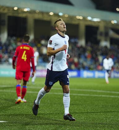 Mandatory Credit: Photo by Javier Garcia Shutterstock (12530028an) James Ward Prowse of England celebrates his goal 4-0 Andorra v England, FIFA World Cup, WM, Weltmeisterschaft, Fussball 2022 Qualifying, Group I, Football, Estadi Nacional, Andorra la Vella, Andorra - 09 Oct 2021 EDITORIAL USE ONLY No use with unauthorised audio, video, data, fixture lists, club league logos or live services. Online in-match use limited to 120 images, no video emulation. No use in betting, games or single club league player publications. Andorra v England, FIFA World Cup 2022 Qualifying, Group I, Football, Estadi Nacional, Andorra la Vella, Andorra - 09 Oct 2021 EDITORIAL USE ONLY No use with unauthorised audio, video, data, fixture lists, club league logos or live services. Online in-match use limited to 120 images, no video emulation. No use in betting, games or single club league player publications. Copyright: xJavierxGarcia Shutterstockx 12530028an