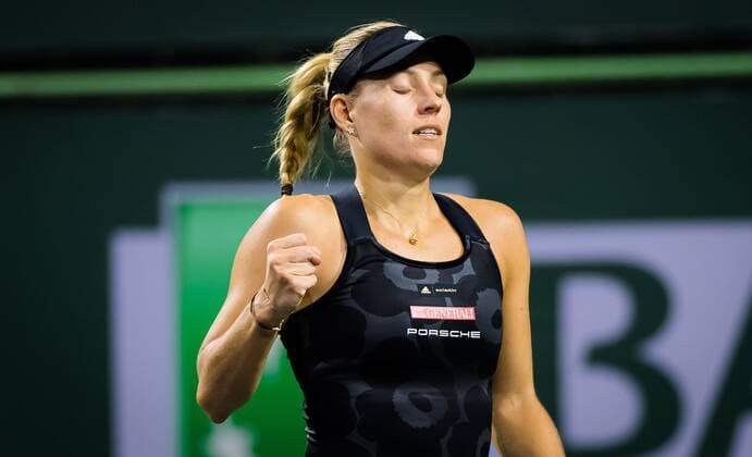 Mandatory Credit: Photo by Rob Prange Shutterstock (12524631cx) Angelique Kerber of Germany in action during the second round at the 2021 BNP Paribas Open WTA, Tennis Damen 1000 tennis tournament BNP Paribas Open, Tennis, Day 4, Indian Wells Tennis Garden, California, USA - 09 Oct 2021 BNP Paribas Open, Tennis, Day 4, Indian Wells Tennis Garden, California, USA - 09 Oct 2021 Copyright: xRobxPrange Shutterstockx 12524631cx
