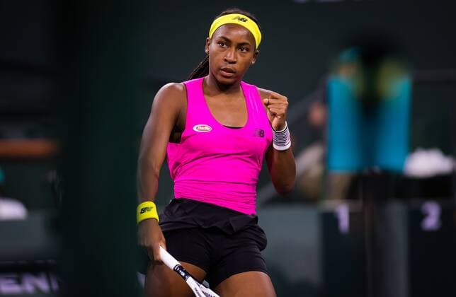 Mandatory Credit: Photo by Rob Prange Shutterstock (12524633cw) Cori Gauff of the United States in action during the third round at the 2021 BNP Paribas Open WTA, Tennis Damen 1000 tennis tournament BNP Paribas Open, Tennis, Day 6, Indian Wells Tennis Garden, California, USA - 11 Oct 2021 BNP Paribas Open, Tennis, Day 6, Indian Wells Tennis Garden, California, USA - 11 Oct 2021 Copyright: xRobxPrange Shutterstockx 12524633cw