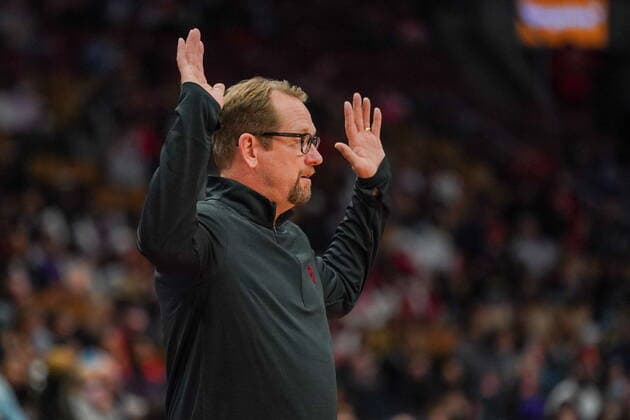 October 11, 2021, Toronto, on, Canada: Toronto Raptors head coach Nick Nurse reacts to a foul against his team during second half NBA, Basketball Herren, USA preseason basketball action against the Houston Rockets, in Toronto on Monday, Oct. 11, 2021. Canada News - October 11, 2021 - ZUMAc35_ 20211011_zaf_c35_053 Copyright: xEvanxBuhlerx