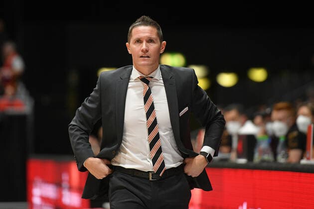 Jaka Lakovic (Trainer, Head Coach, Ratiopharm Ulm), Niners Chemnitz vs. Ratiopharm Ulm, 24.10.2021, easycredit Basketball Bundesliga, GER, Saison 2021 2022 Niners Chemnitz vs. Ratiopharm Ulm, 24.10.2021, easycredit Basketball Bundesliga, GER, Saison 2021 2022 Chemnitz Copyright: xBertxHarzer xEibner-xPressefotox