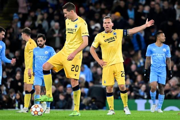 Manchester, United Kingdom - November 03 : Ruud Vormer midfielder of Club Brugge during the UEFA Champions League Group stage A match between Manchester City FC and Club Brugge on November 3, 2021 in Manchester, United Kingdom, 3 11 2021 ( Manchester City v Club Brugge - UEFA Champions League PhotoNews Panoramic