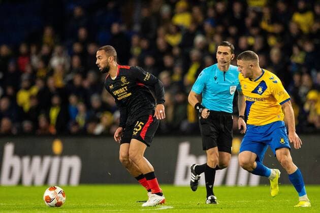 Mandatory Credit: Photo by Kirk O Rourke Shutterstock (12587237dr) Kemar Roofe of Rangers during the Europa League match at Brøndby Stadium, Copenhagen. Brondby v Rangers, UEFA Europa League Group A, Football, Brondy Stadium, Brondbyvester, Denmark - 04 Nov 2021 Brondby v Rangers, UEFA Europa League Group A, Football, Brondy Stadium, Brondbyvester, Denmark - 04 Nov 2021 Copyright: xKirkxO Rourke Shutterstockx 12587237dr